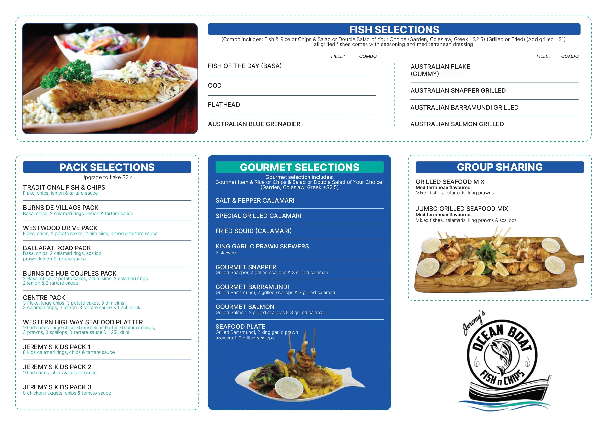 Menu – Jeremy's Ocean Boat